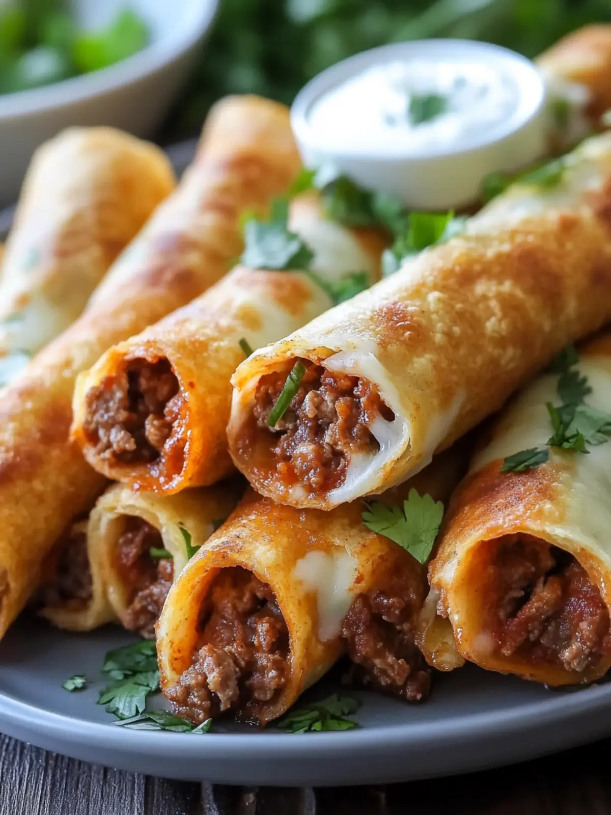 Baked Crispy Cheesy Beef Taquitos