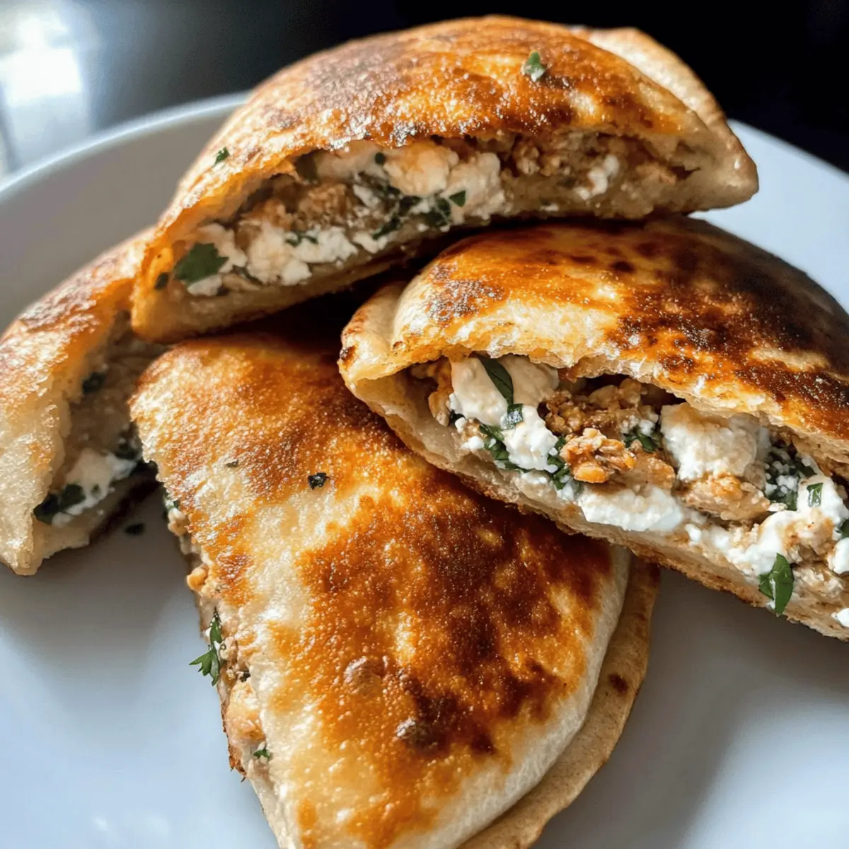 Crispy Mediterranean Chicken and Feta Pitas