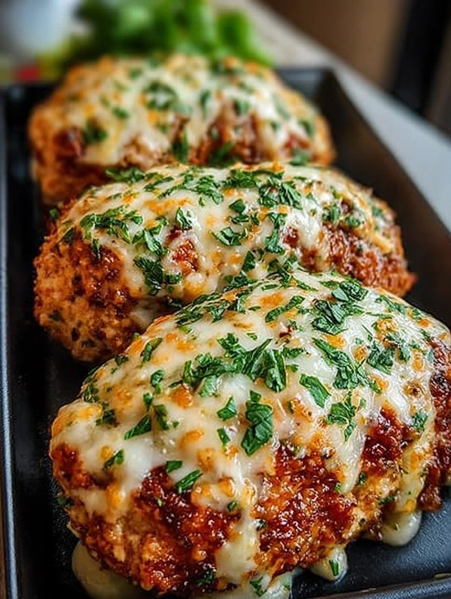 garlic parmesan chicken meatloaves