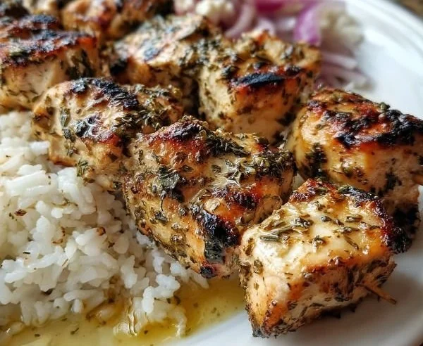 Authentic Lemon & Garlic Chicken Souvlaki