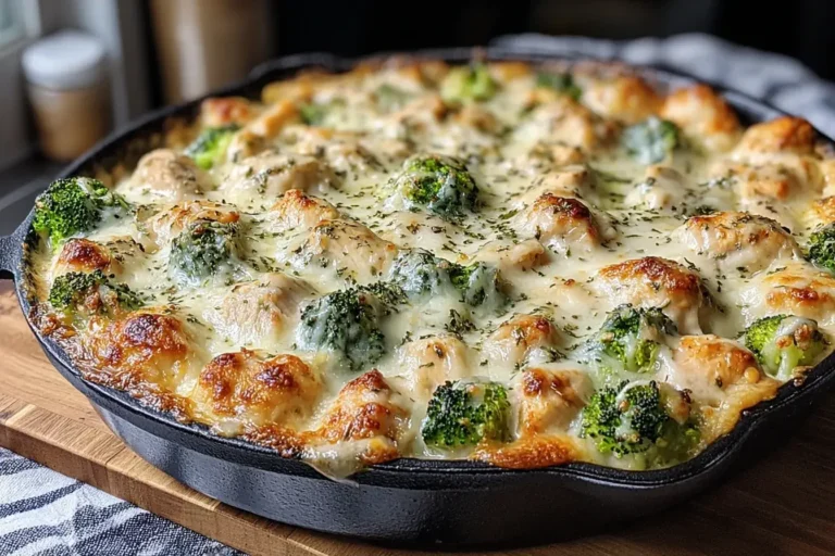 Keto Chicken Alfredo Broccoli Bake