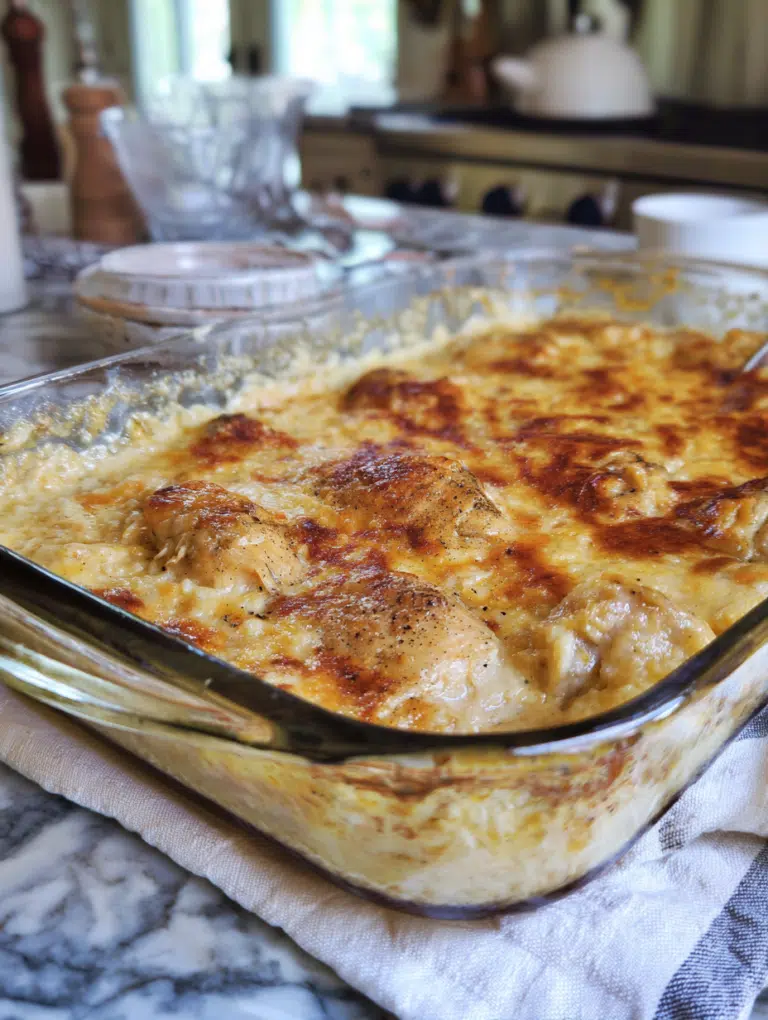 No Peek Chicken and Rice The Flavor Mix Casserole