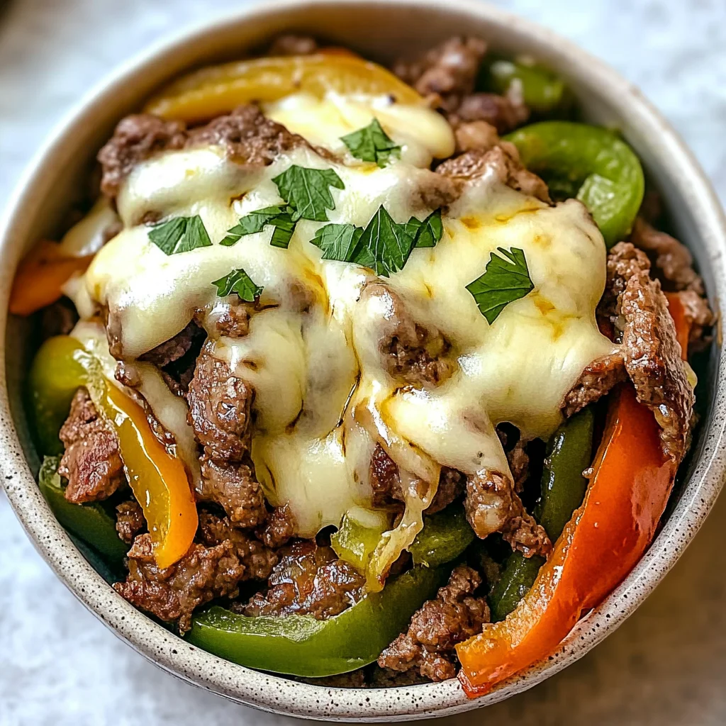 Low-Carb Philly Cheesesteak Skillet Bowls