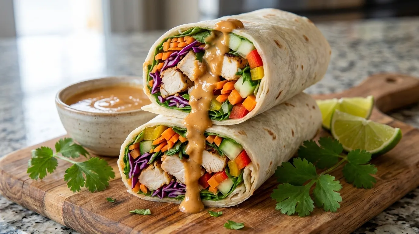 Thai Peanut Chicken Wraps