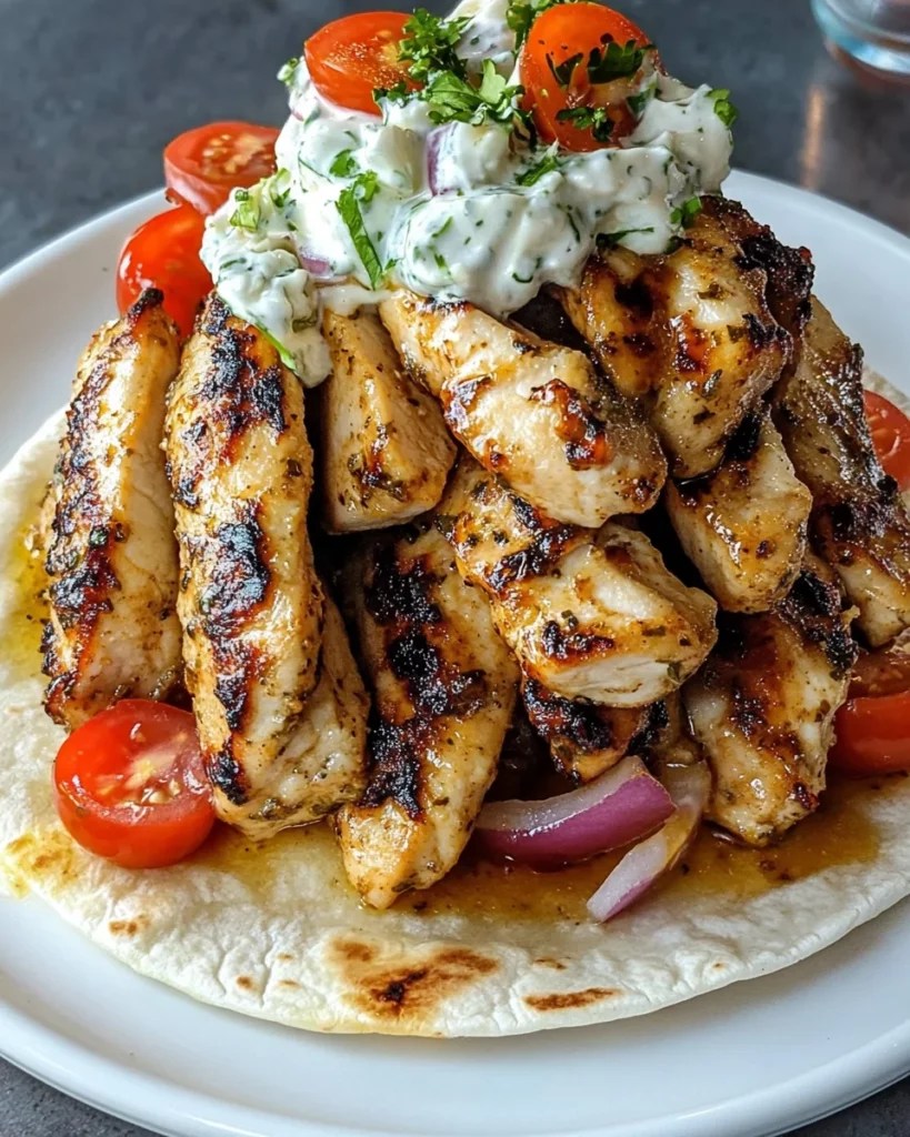 Zesty Lemon-Herb Chicken Gyros with Homemade Tzatziki