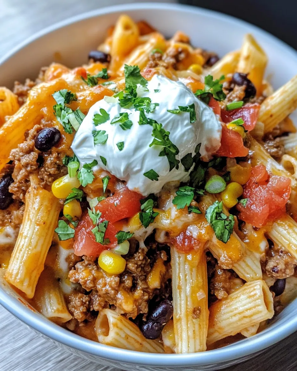 Cheesy Loaded Taco Pasta Bake