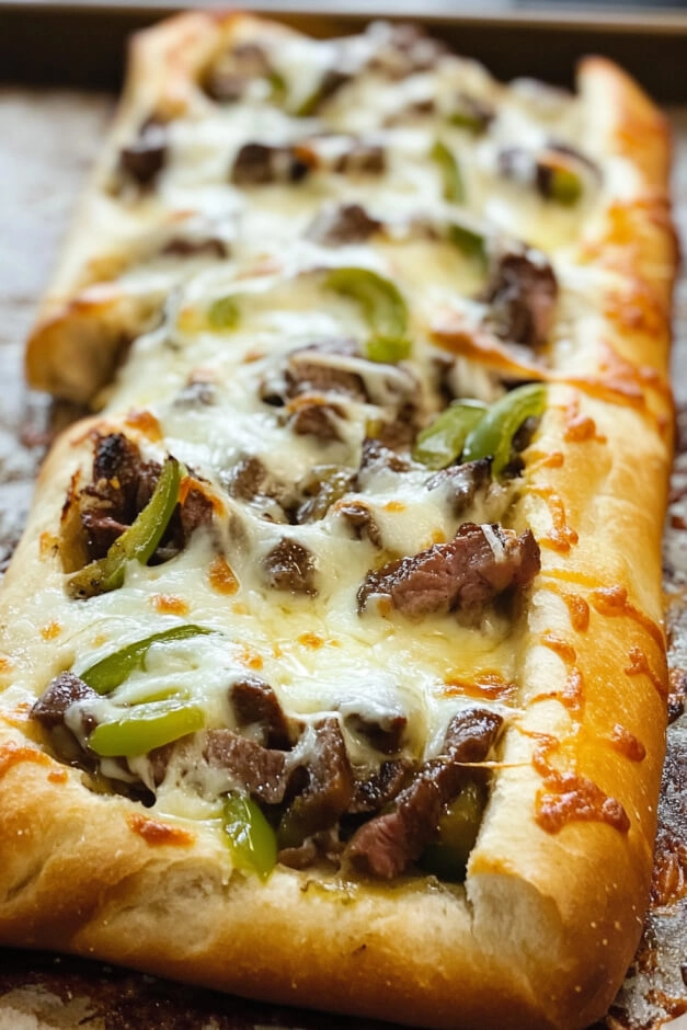 Philly Cheesesteak Garlic Bread