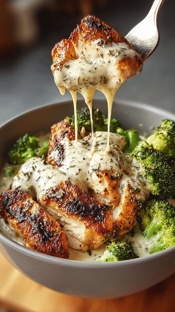Grille Chicken Brocoli Bowls with Cream Galice Sauce