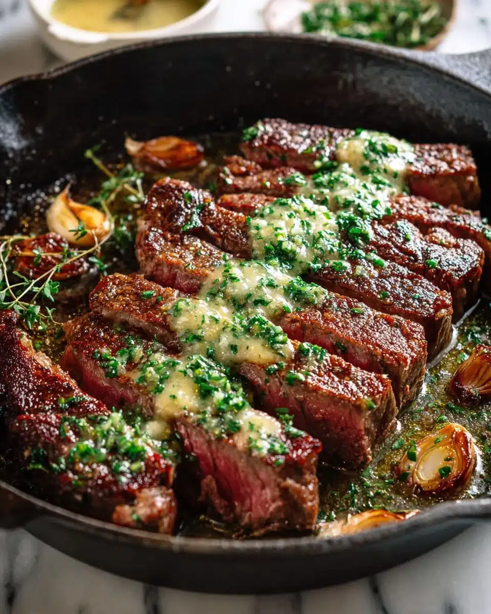 High Protein Garlic Butter Steak Bites with Parmesan Cream Sauce