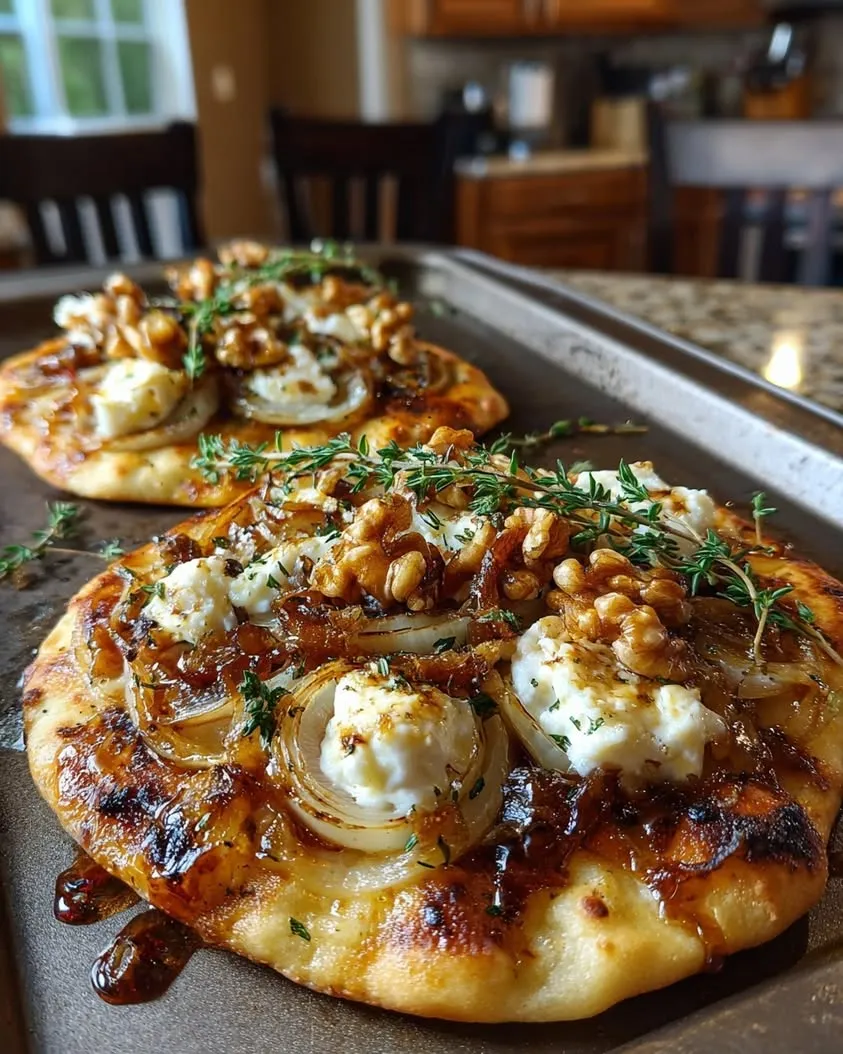 Naan Brie Caramelized Onions