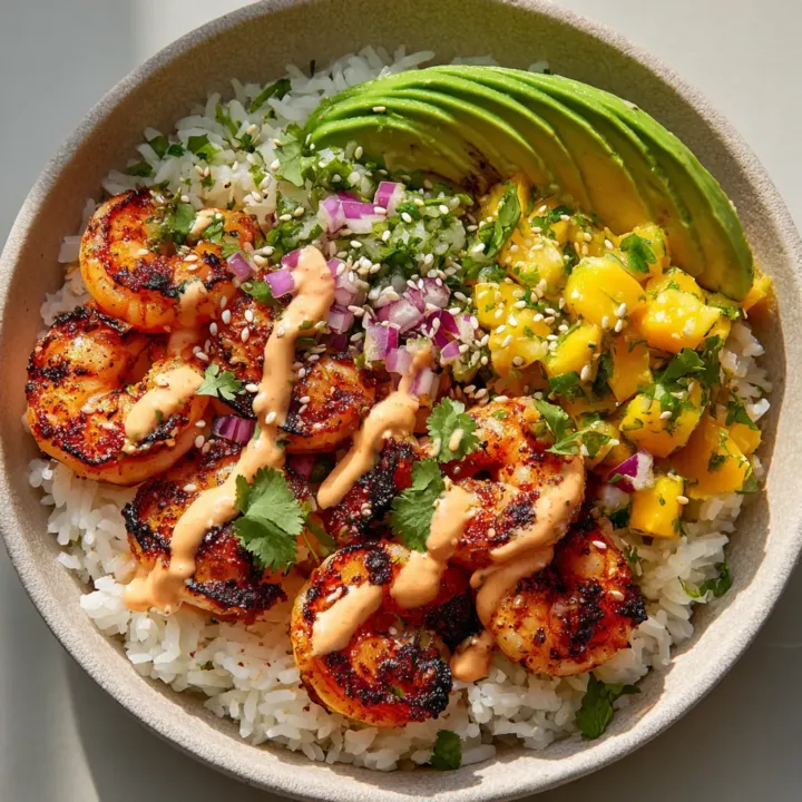 Healthy Shrimp Bowl Recipe (Smoky Grilled Shrimp with Mango Salsa)