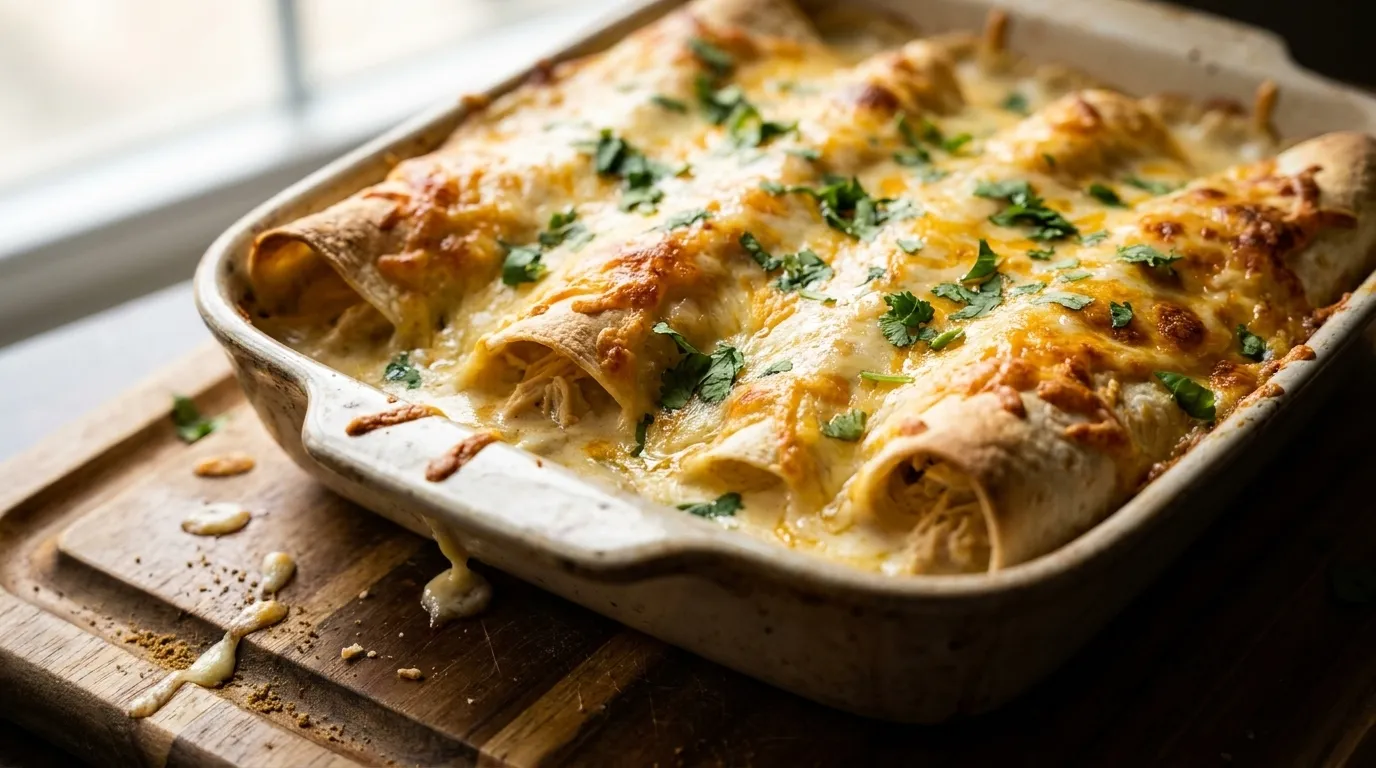 Creamy White Chicken Enchiladas