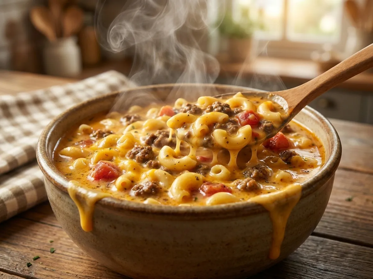 Cheeseburger Macaroni Soup Recipe