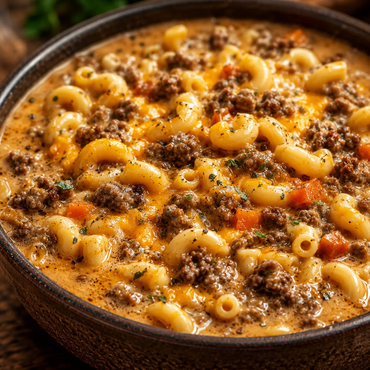 Cheeseburger Macaroni Soup
