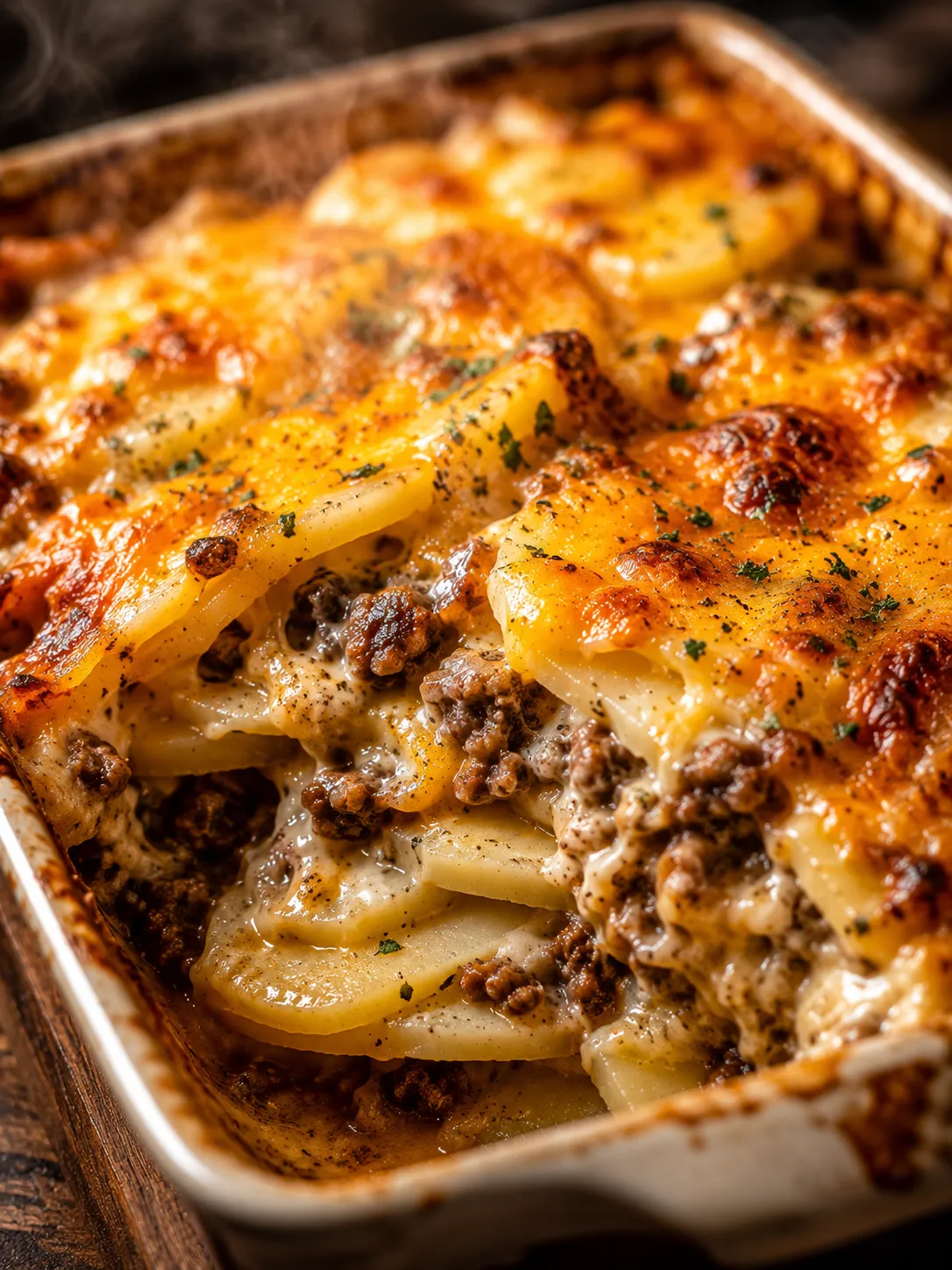 Cheesy Hamburger Potato Casserole