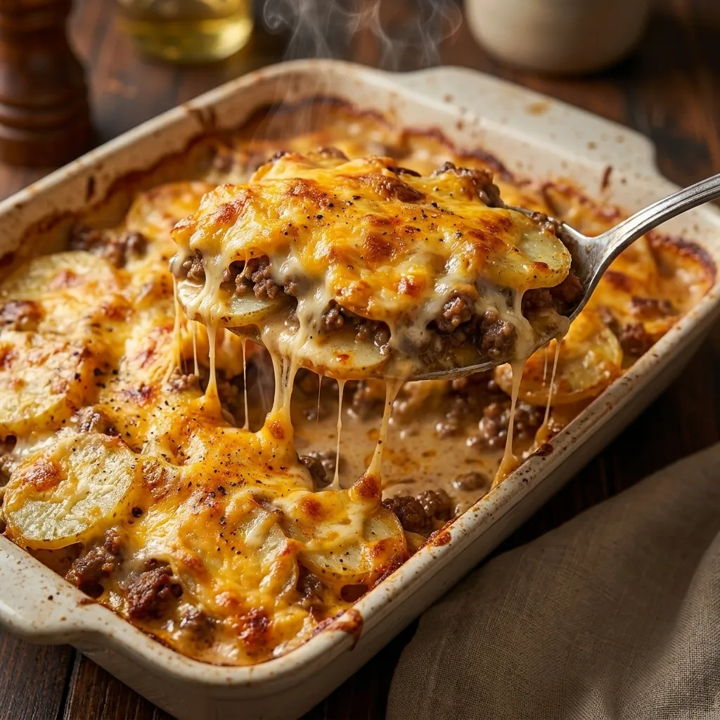 Cheesy Hamburger Potato Casserole