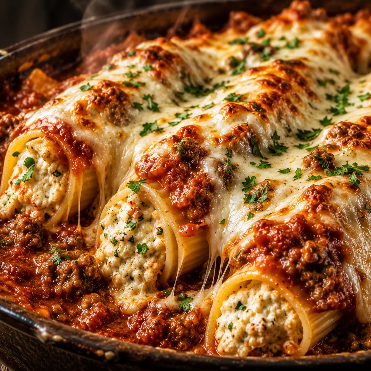 Comforting Beef Manicotti Recipe with Rich Meat Sauce for Family Dinners