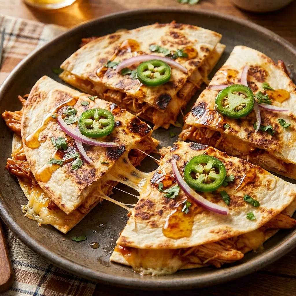Hot Honey BBQ Chicken Quesadillas
