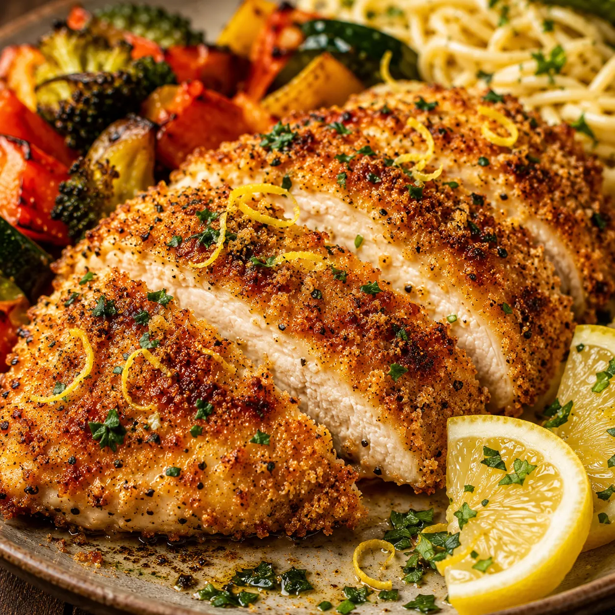 Lemon Pecorino Crusted Chicken