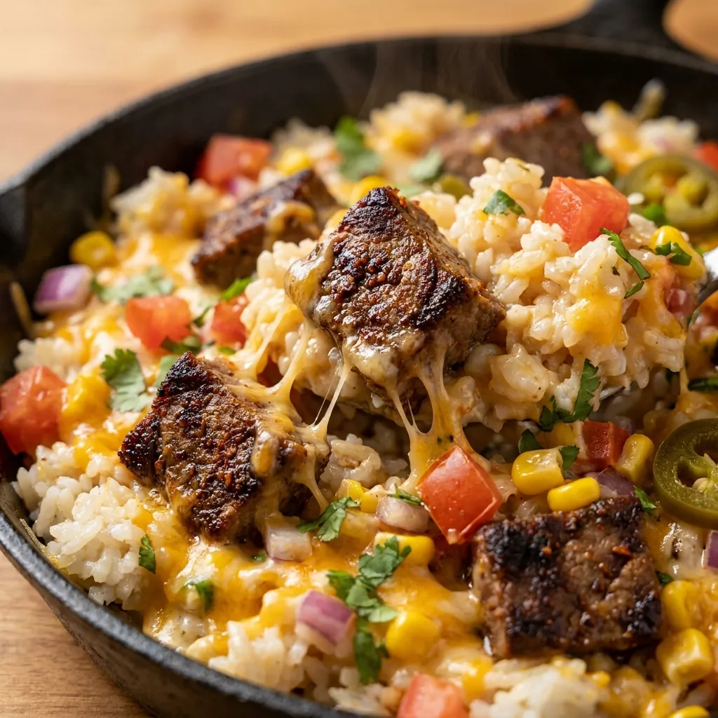 Steak Queso Rice
