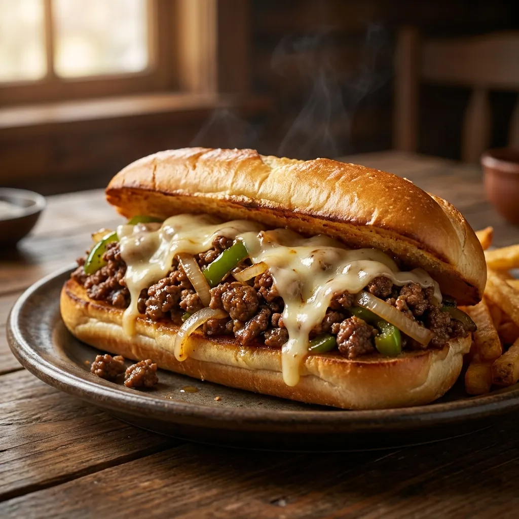 Ultimate Ground Beef Philly Cheesesteak