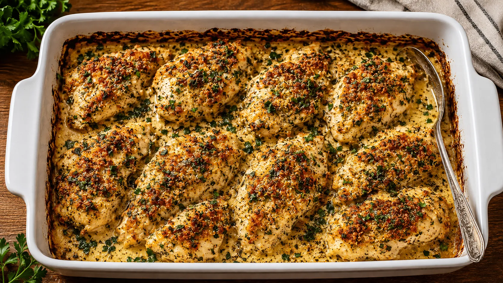 Easy Garlic Parmesan Chicken Bake