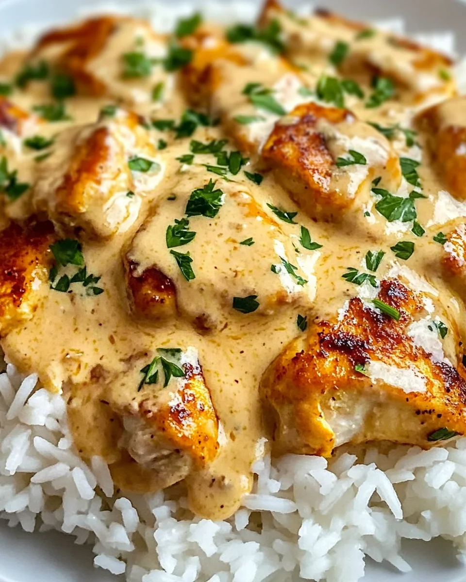 Creamy Smothered Chicken and Rice”