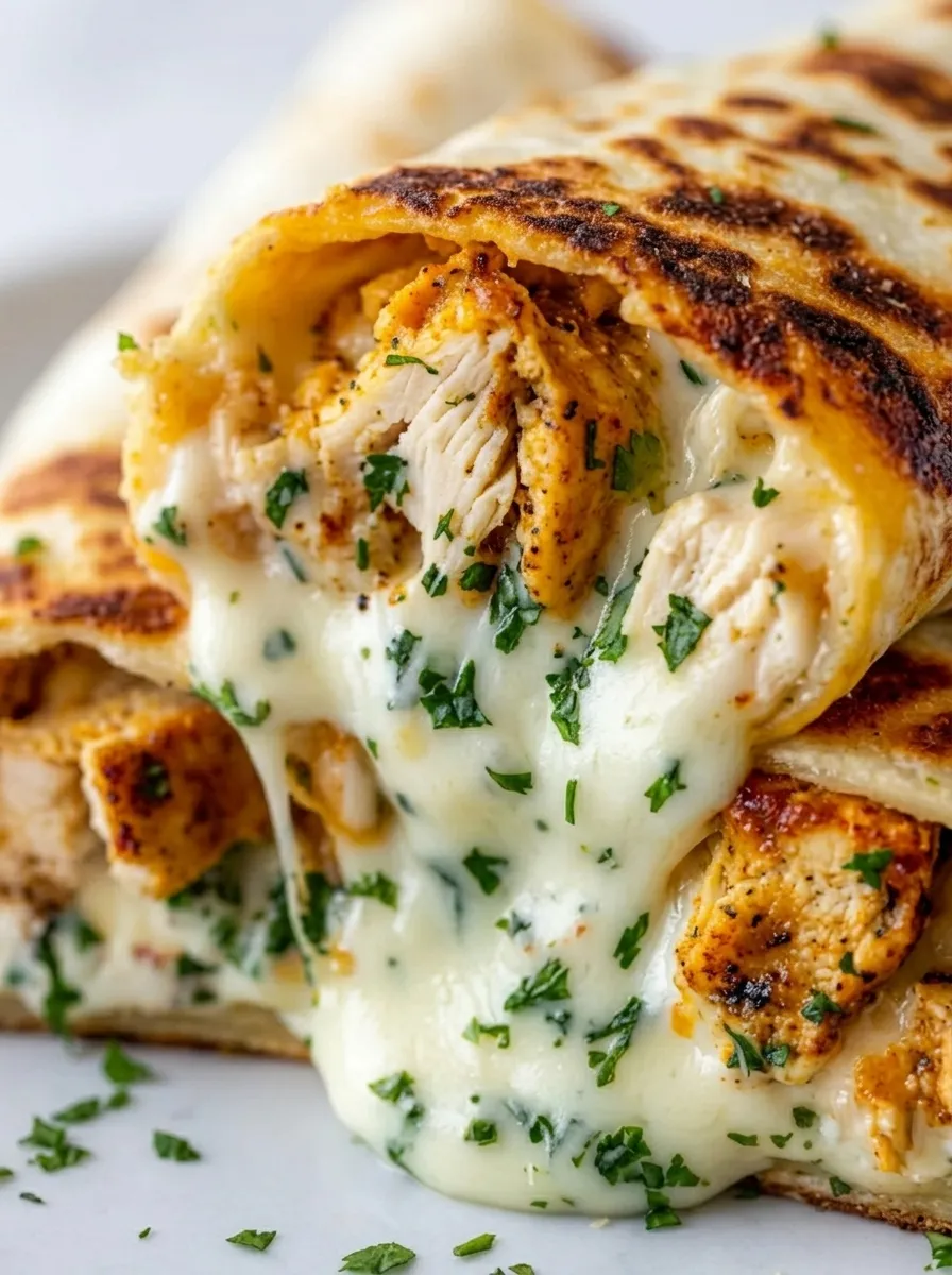 Cheesy Garlic Chicken Wraps: Easy Low Carb Dinner