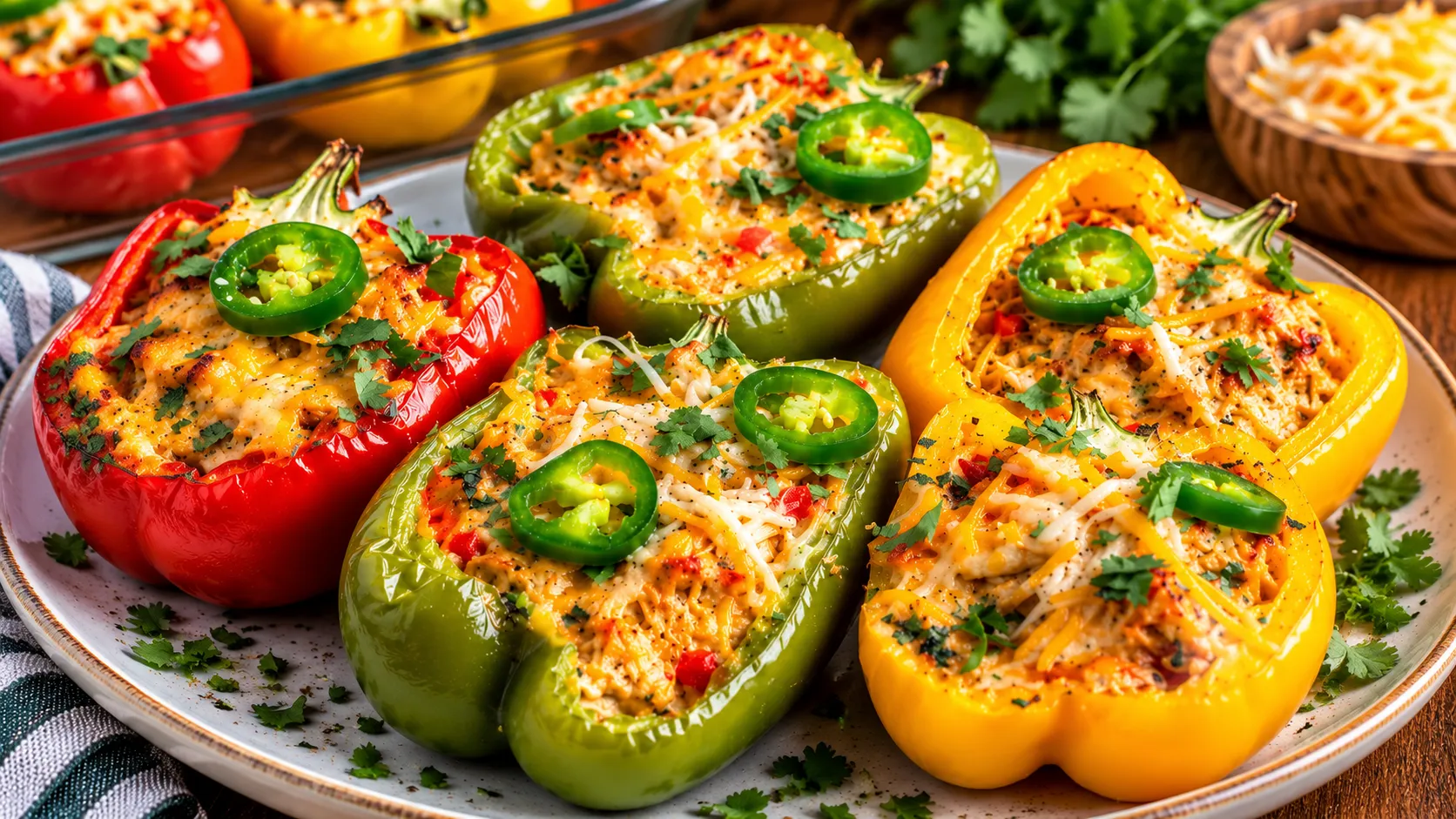 Creamy Chicken Stuffed Peppers