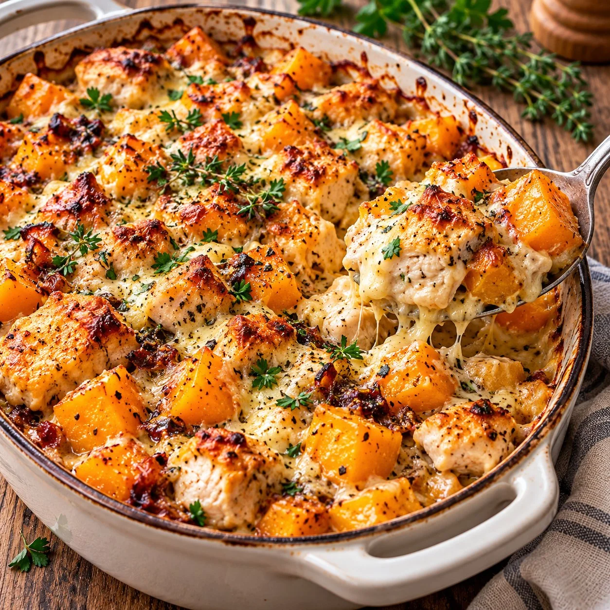 Butternut Squash Chicken Casserole