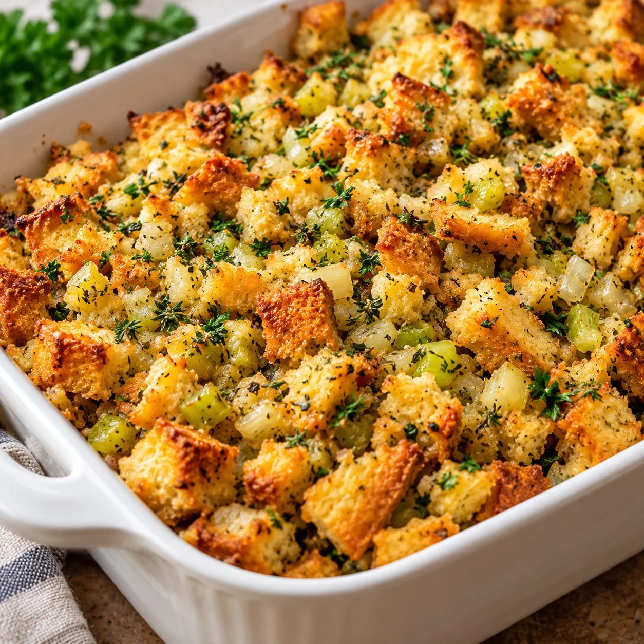 Easy Buttery Herb Stuffing Recipe | Classic Thanksgiving Side Dish