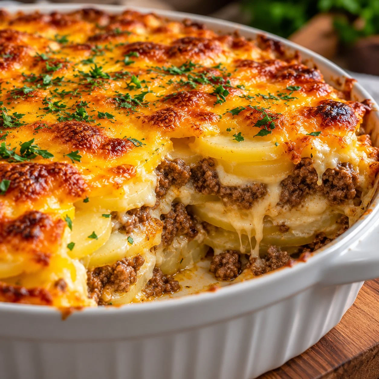 Cheesy Hamburger Potato Casserole
