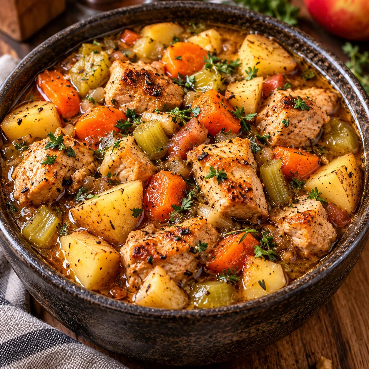 Healthy Turkey Stew with Apple Cider | Cozy High-Protein Family Dinner