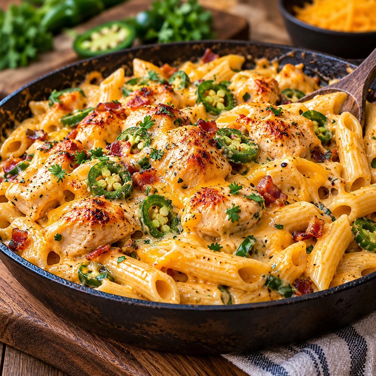 Delicious Creamy Jalapeño Popper Chicken Pasta Recipe