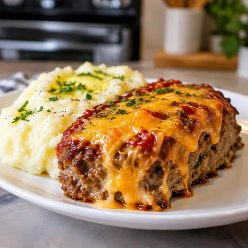 Meatloaf with Mashed Potatoes and Cheese Recipe