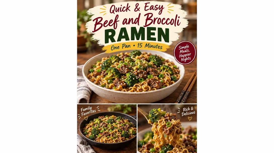 This Beef and Broccoli Ramen is an easy one pan dinner that’s ready in 15 minutes! Juicy beef with a simple Asian-style … | Recipes using beef ramen soup, Beef ramen meal, Ground beef and ramen noodles recipes for dinner